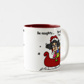 Wees Naughty Tweekleurige Koffiemok (Voorkant rechts)