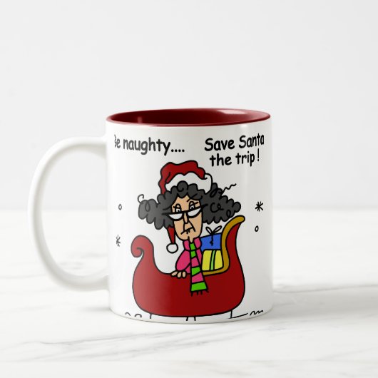 Wees Naughty Tweekleurige Koffiemok (Links)