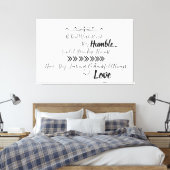 Wees nederig citaat canvas afdruk (Insitu (Slaapkamer))