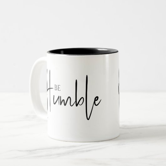 Wees nederig show vriendelijkheid inspirerend mok (Voorkant links)