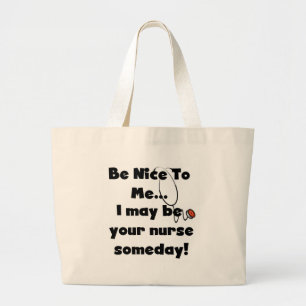 Wees Nice zuster Tshirts en cadeaus Grote Tote Bag