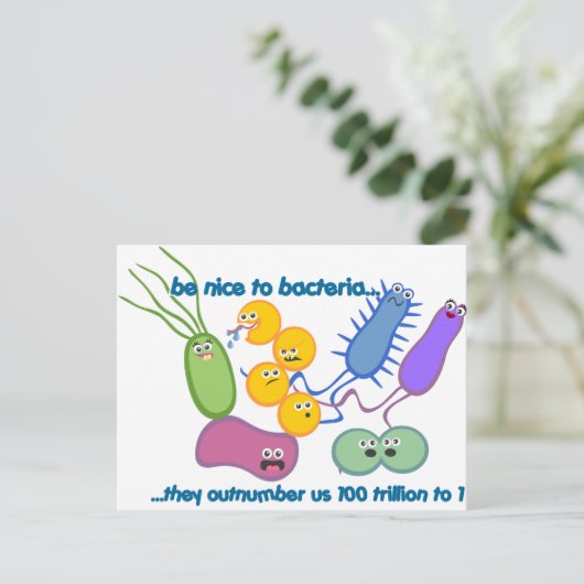 Wees Nicer in bacteriën Briefkaart (Staand voorkant)