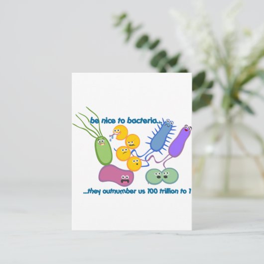 Wees Nicer in bacteriën Briefkaart (Staand voorkant)