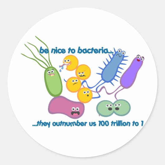 Wees Nicer in bacteriën Ronde Sticker (Voorkant)