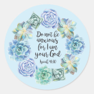 "Wees niet angstig" Succulenten Ronde Sticker