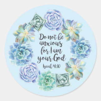 "Wees niet angstig" Succulenten Ronde Sticker