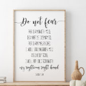 Wees niet bang dat ik bij jou ben, Saiah 41:10 Poster