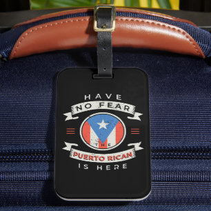 Wees niet bang, de Puerto Ricaan is hier Funny Quo Bagagelabel