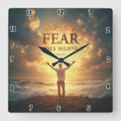 Wees niet bang, geloof alleen Markus 36 Vierkante Klok (Voorkant)