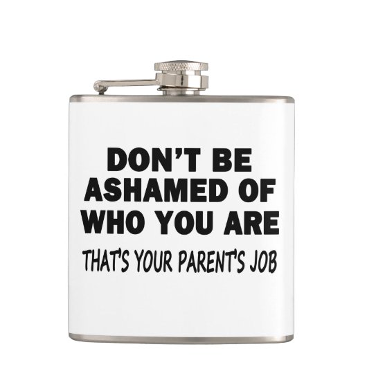 Wees niet bang heupfles (Voorkant)