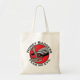 Wees niet bang kwaadaardige honingdas rode dier ku tote bag