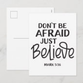 Wees niet bang om bijbelverzen te geloven feestdagenkaart (Voorkant / Achterkant)