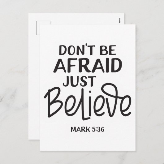 Wees niet bang om bijbelverzen te geloven feestdagenkaart (Voorkant / Achterkant)