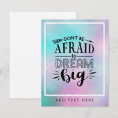 Wees Niet Bang Om Groot Te Dromen - Aanmoedigingsc (Voorkant / Achterkant)