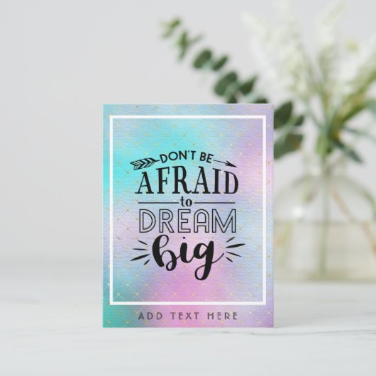 Wees niet bang om groot te dromen - moedig QUOTE a Briefkaart (Staand voorkant)