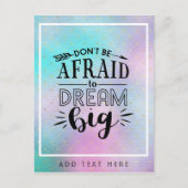 Wees niet bang om groot te dromen - moedig QUOTE a Briefkaart (Voorkant)