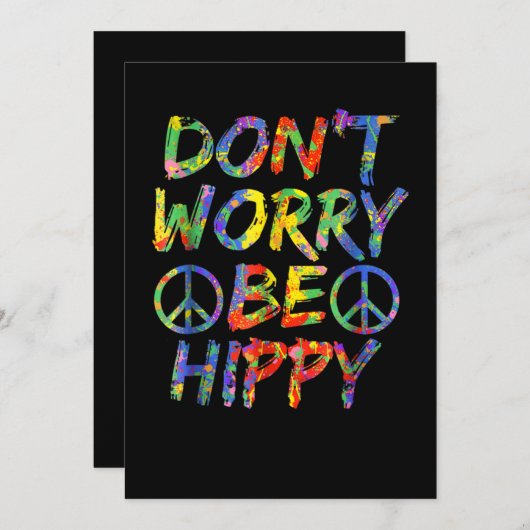 Wees niet bang om hippy Paint Splash Soul Hippie t Kaart (Voorkant / Achterkant)