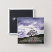 Wees niet bang om je voor te stellen vierkante button 5,1 cm (Voorkant /achterkant)