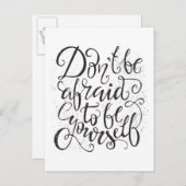 Wees niet bang om jezelf te zijn briefkaart (Voorkant / Achterkant)