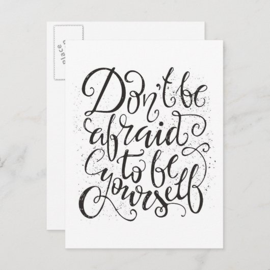 Wees niet bang om jezelf te zijn briefkaart (Voorkant / Achterkant)