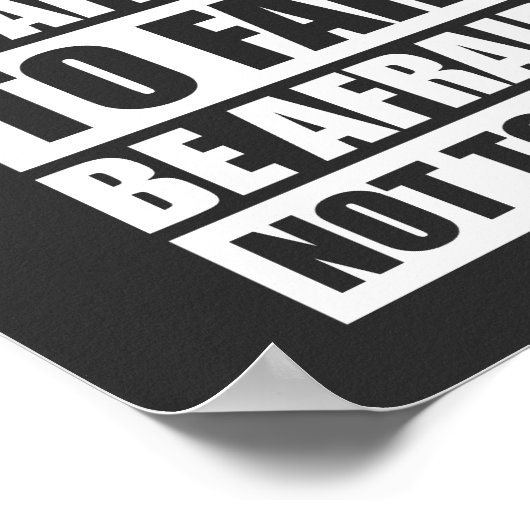 Wees niet bang om Motivatie te falen Poster (Hoek)