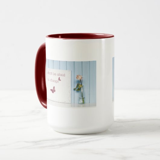 Wees niet bang om te wijzigen mok (Voorkant links)