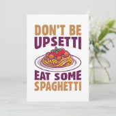 Wees niet bang om wat spaghetti op te eten bedankkaart (Staand voorkant)