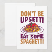 Wees niet bang om wat spaghetti op te eten bedankkaart (Voorkant / Achterkant)