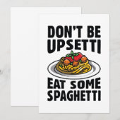 Wees niet bang om wat spaghetti op te eten bedankkaart (Voorkant / Achterkant)