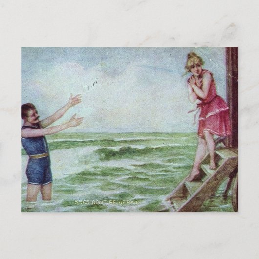 Wees niet bang voor badpakken uit 1910 briefkaart (Voorkant)