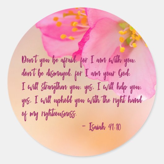 Wees niet bang voor Christelijke Floral Ronde Sticker (Voorkant)