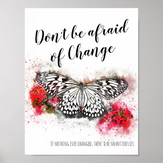 Wees niet bang voor een ander vlindercitaat poster (Voorkant)