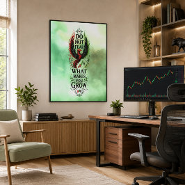 Wees Niet Bang Voor Groene Phoenix Groei Design Canvas Afdruk