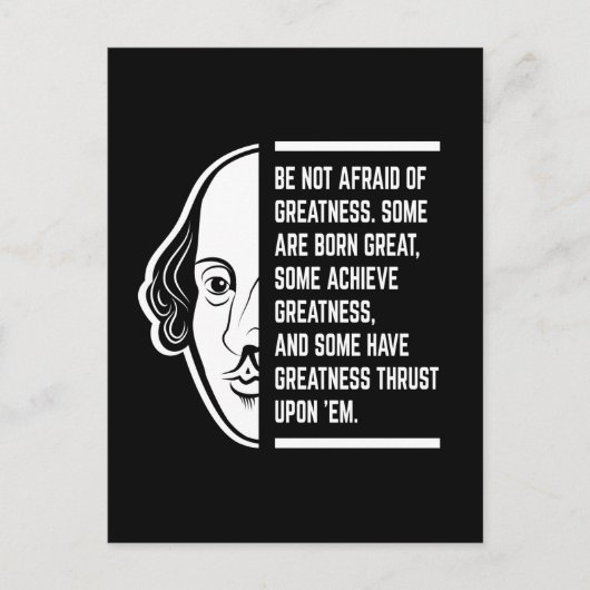 Wees niet bang voor grootheid - Shakespeare citaat Briefkaart (Voorkant)