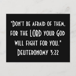 Wees niet bang voor hen Deuteronomy 3:22 Citaat Briefkaart