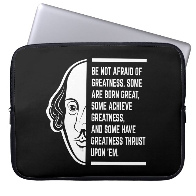 Wees niet bang voor het grote Shakespeare-citaat Laptop Sleeve (Voorkant)