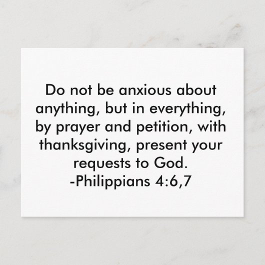 Wees niet bang voor iets, maar in alles... briefkaart (Voorkant)