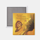 Wees niet bang voor religieuze vlinder op Daisy Magneet (Voorkant / Achterkant)