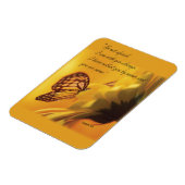 Wees niet bang voor religieuze vlinder op Daisy Magneet (Linkerzijde)