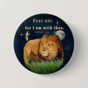 Wees niet bang, want Ik ben bij je Ronde Button 5,7 Cm