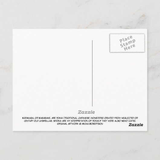 "Wees niet bang.  We zijn aardige monsters!" Briefkaart (Achterkant)