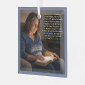 Wees niet bezorgd glas ornament (Voorkant links)