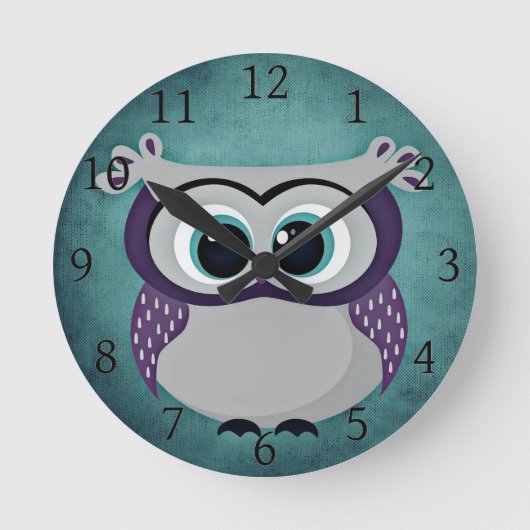 Wees niet blauw Owl Ronde Klok (Voorkant)
