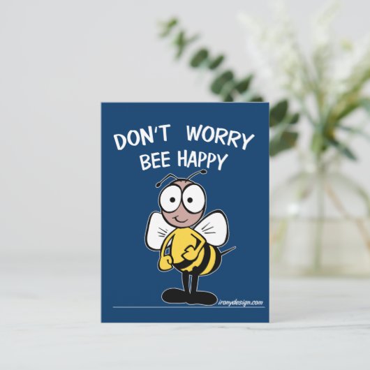 Wees niet blij briefkaart (Staand voorkant)