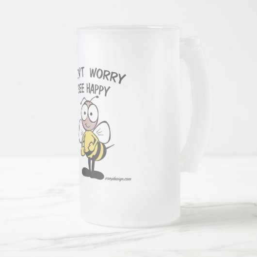 Wees niet blij matglas bierpul (Voorkant rechts)