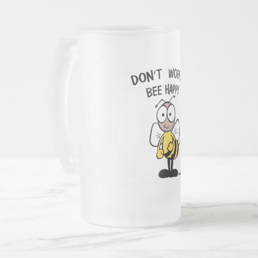 Wees niet blij matglas bierpul (Voorkant links)