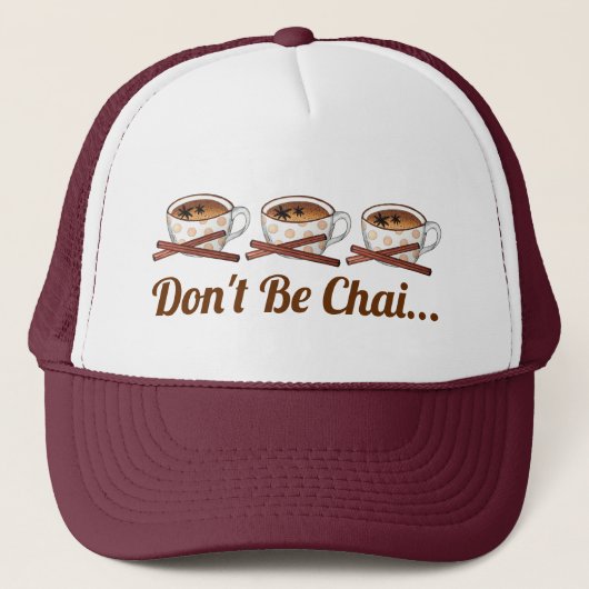 Wees niet Chai (Shy) Indiaas Spiced Tea Funny Food Trucker Pet (Voorkant)