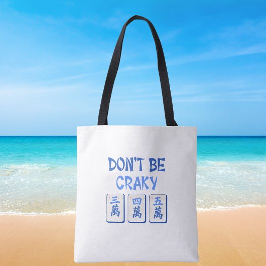Wees niet gek mahjong blauw tote bag