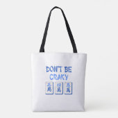 Wees niet gek mahjong blauw tote bag (Achterkant)