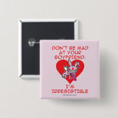 Wees niet gek vierkante button 5,1 cm (Voorkant /achterkant)